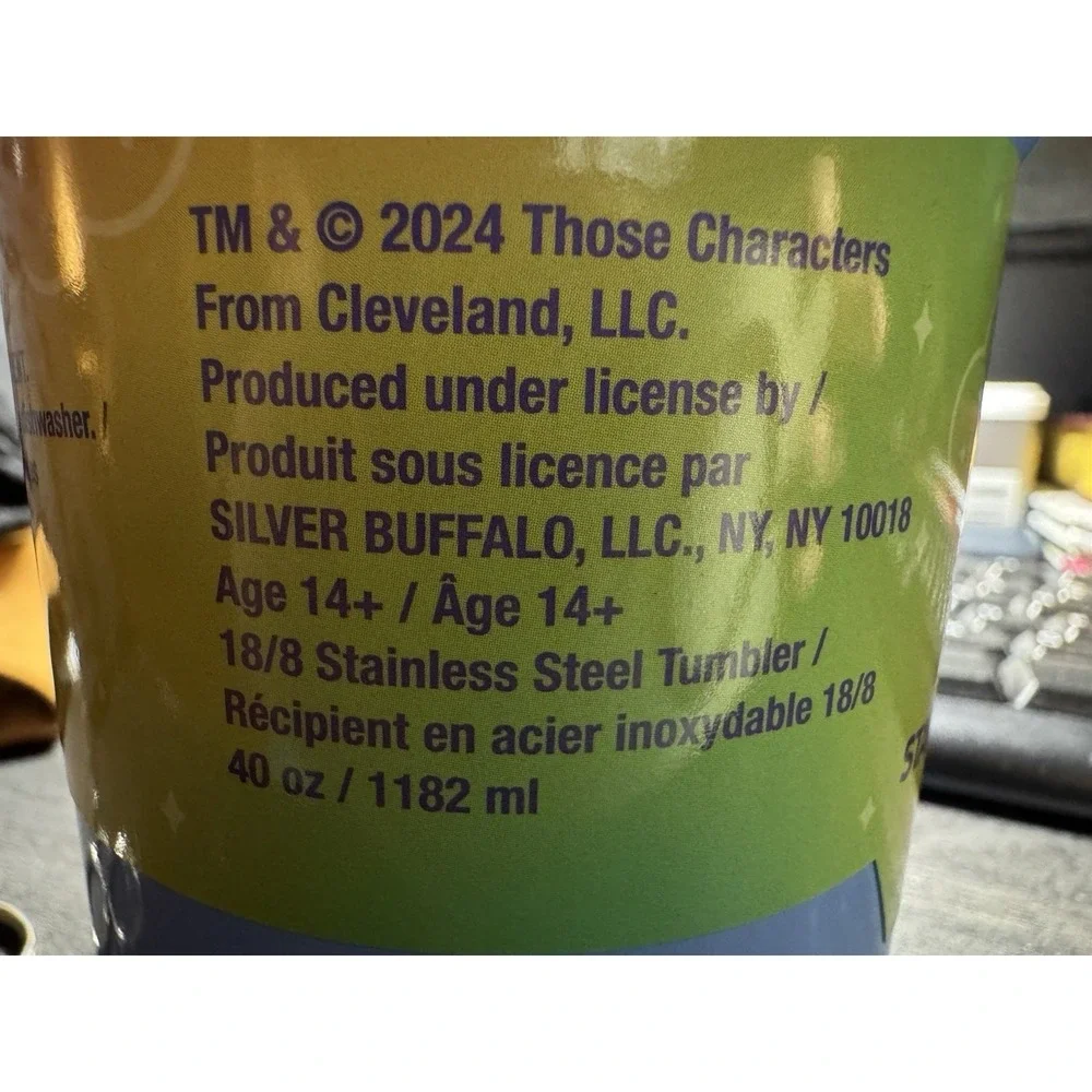 Silver Buffalo Care Bears Grumpy Bear 40oz Stainless Steel Tumbler Handle Straw